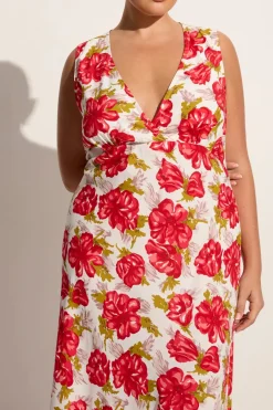Acacia Maxi Dress Isadora Floral Red - Final Sale