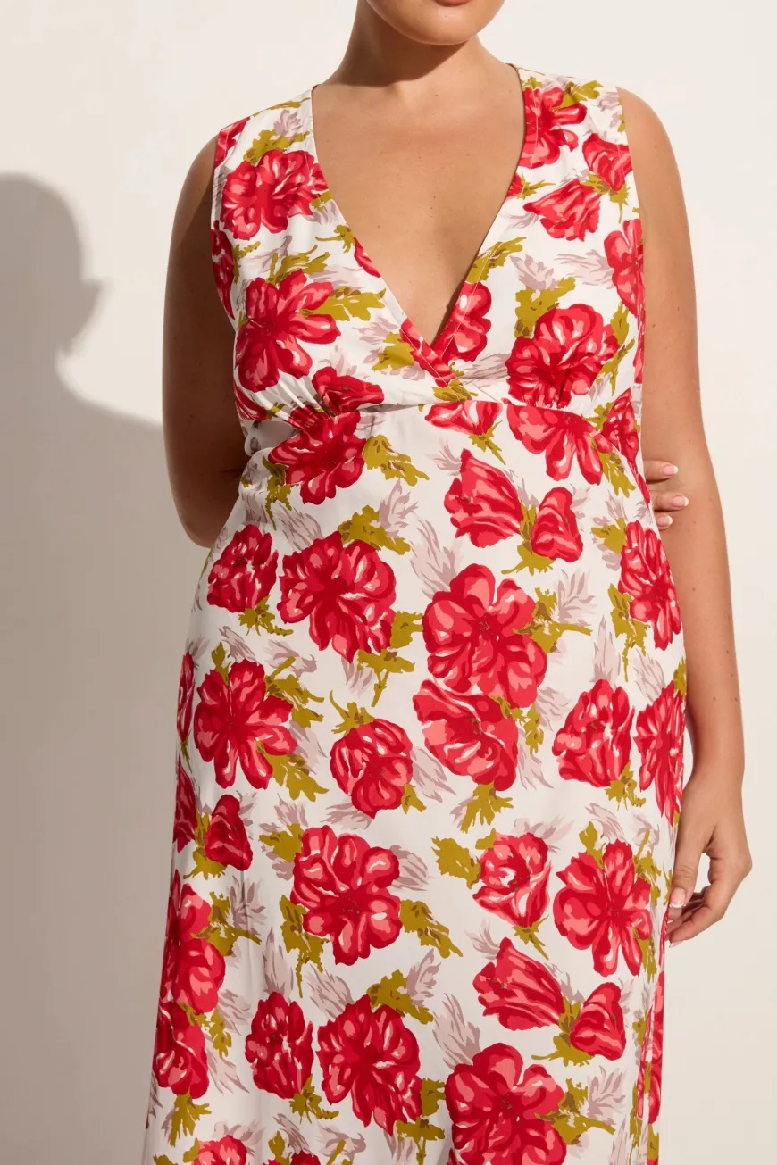 Acacia Maxi Dress Isadora Floral Red - Final Sale