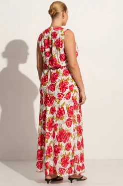 Acacia Maxi Dress Isadora Floral Red - Final Sale