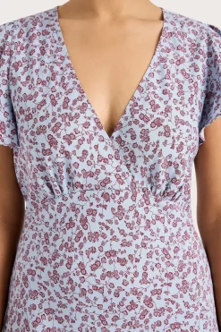 Alba Mini Dress Amaryllis Floral Blue