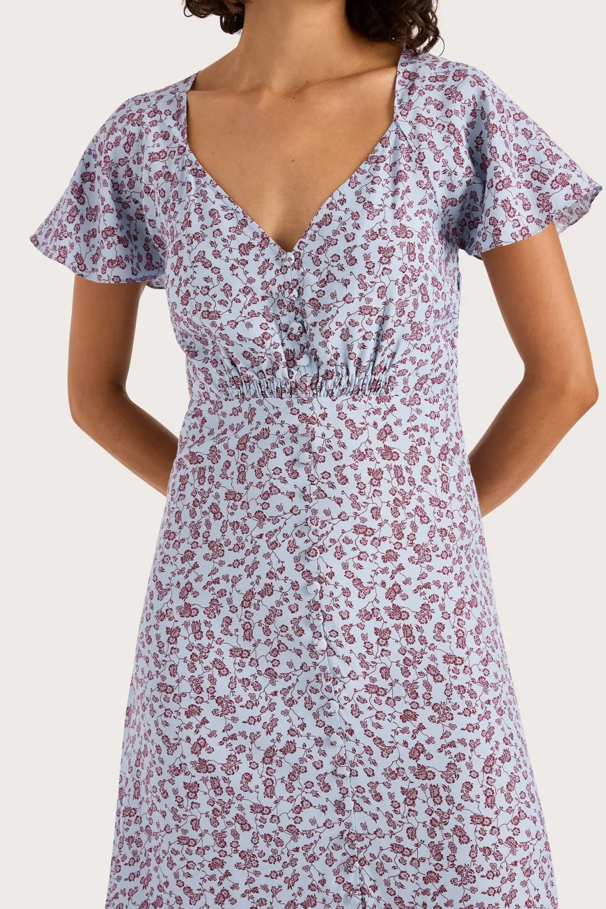 Aurelia Midi Dress Amaryllis Floral Blue