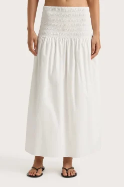 Baia Midi Skirt White