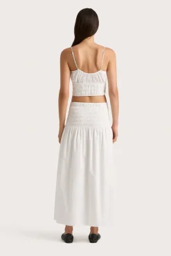 Baia Midi Skirt White