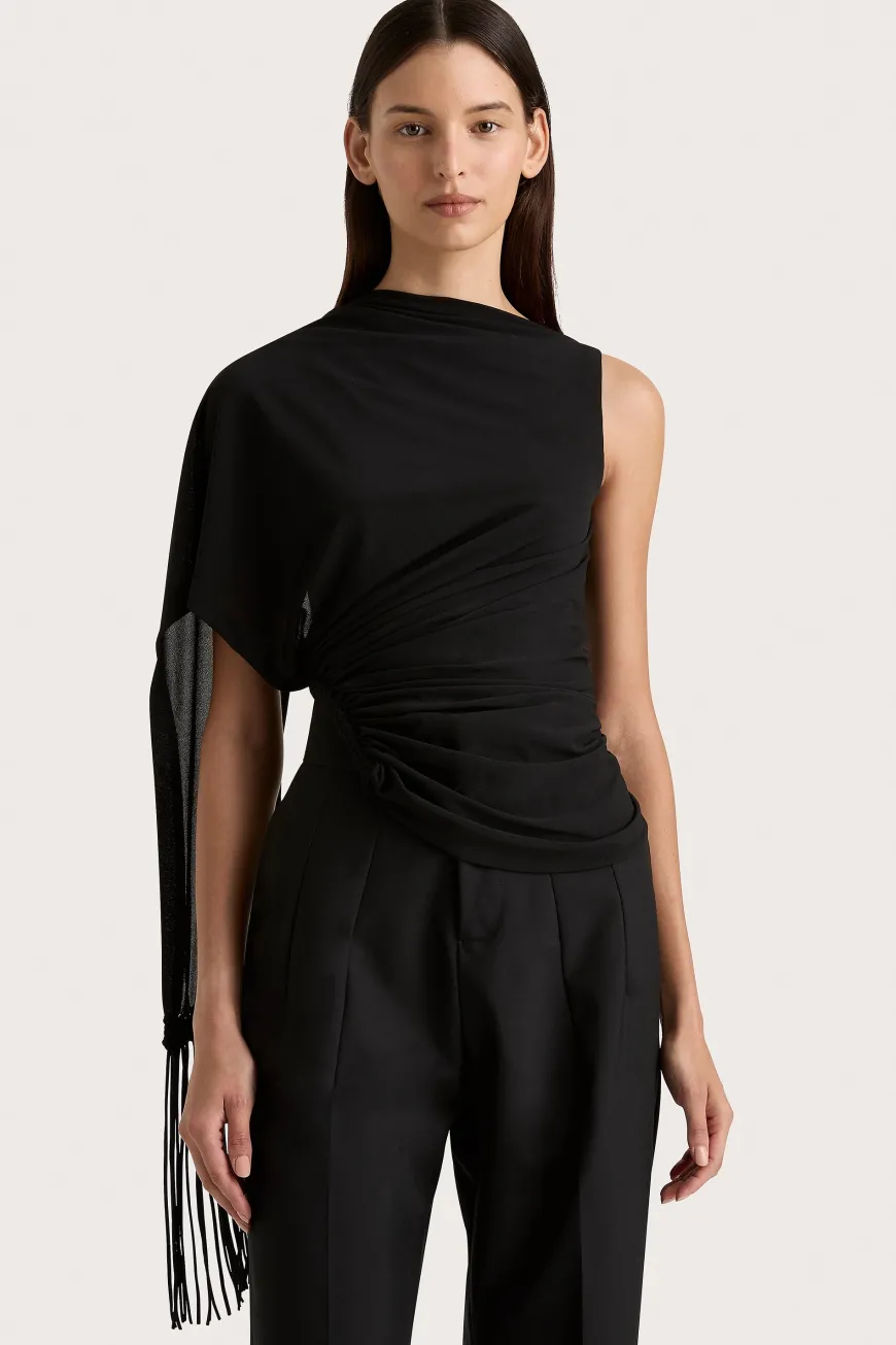 Bijou Asymmetric Top Black