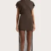 Brita Fringe Dress Chocolate Brown