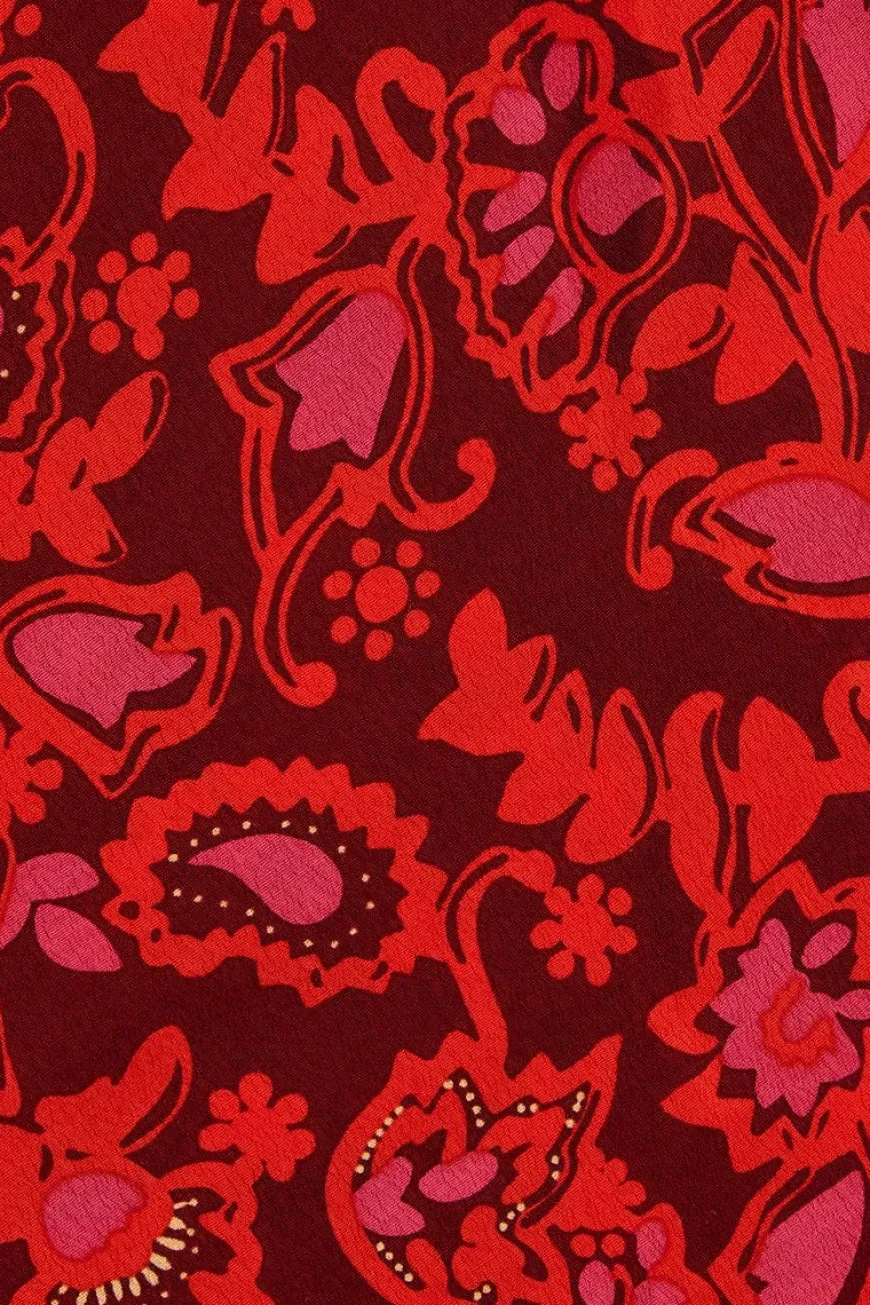 Celestina Mini Dress Selcetta Paisley Red