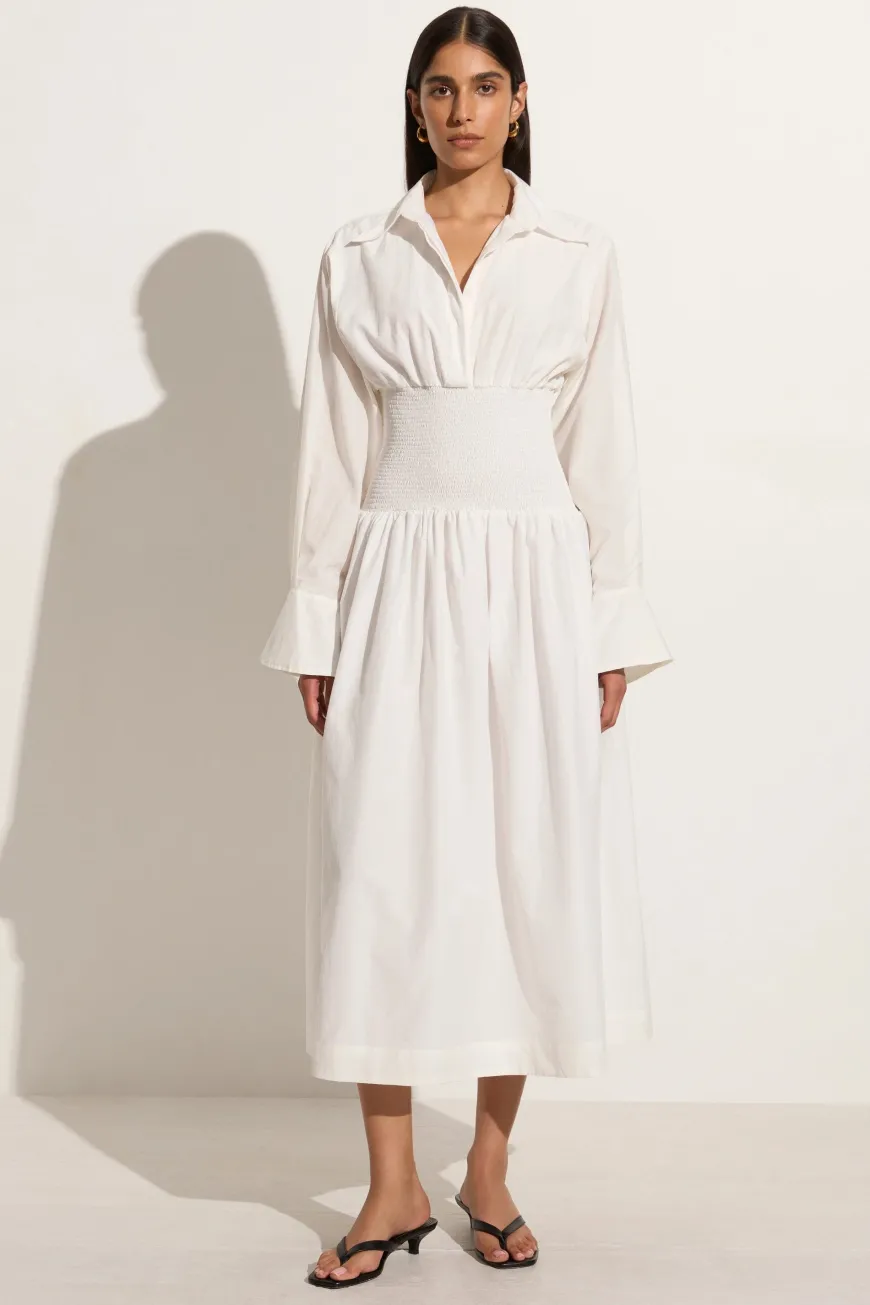 Cervo Midi Dress White