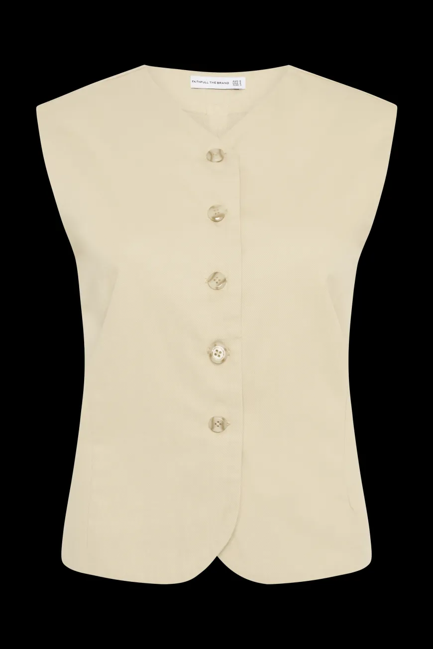 Delfina Vest Bleached Sand