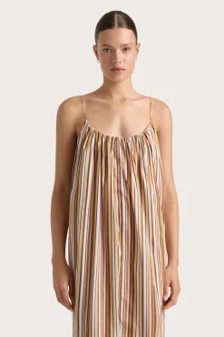 En Vau Maxi Dress Terracotta Stripe