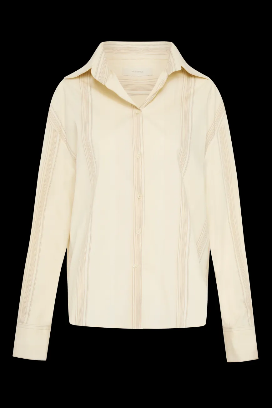 En Vau Shirt Foam Taupe Stripe