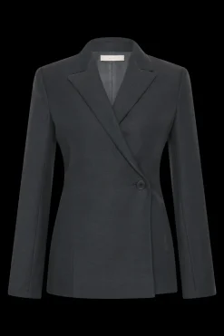 Enna Long Sleeve Blazer Charcoal
