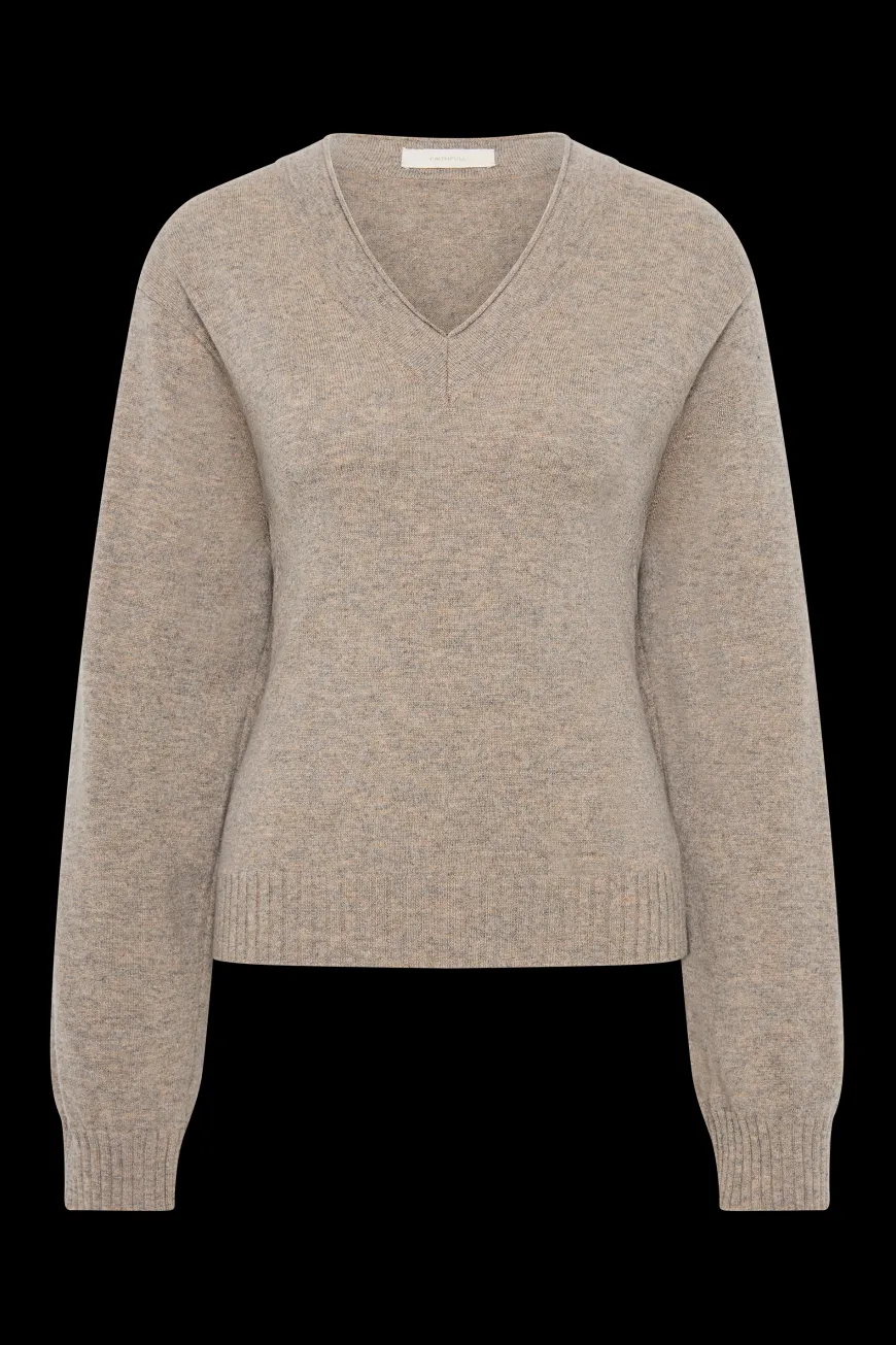 Frederikke Cashmere Sweater Taupe Marle