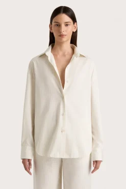 Freja Shirt Cream Pinstripe