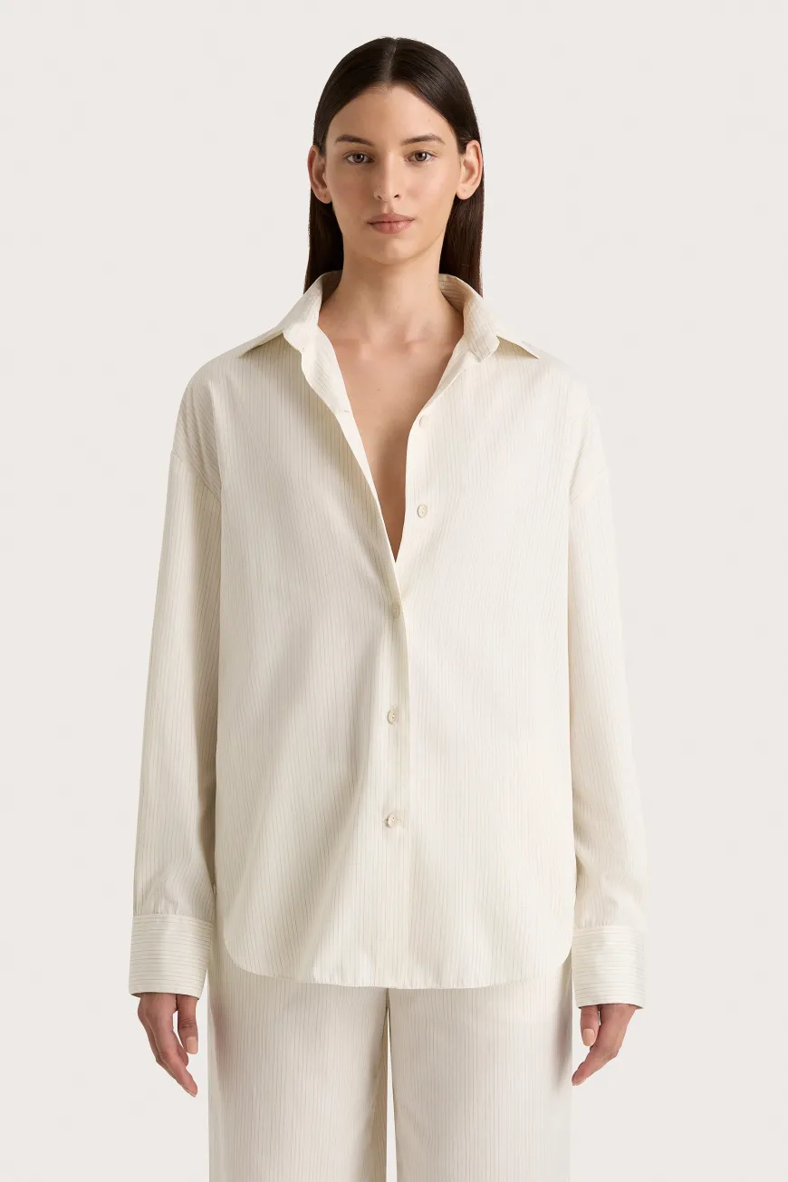 Freja Shirt Cream Pinstripe
