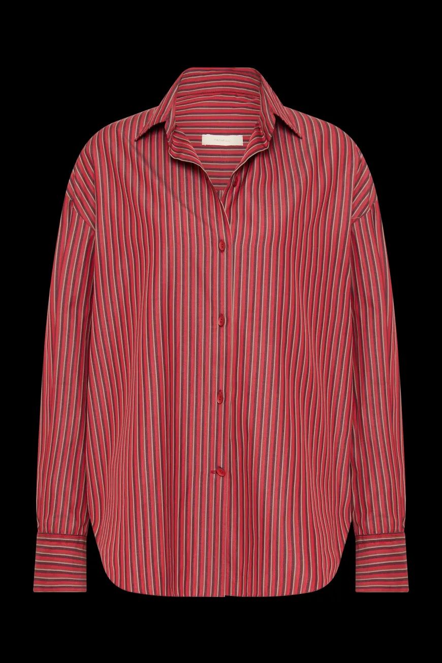 Freja Shirt Wine Stripe