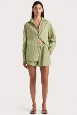Freja Shorts Green Stripe