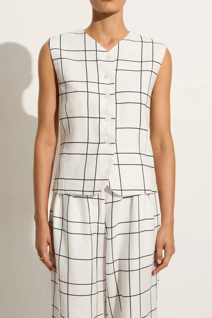 Genio Vest Letizia Check White