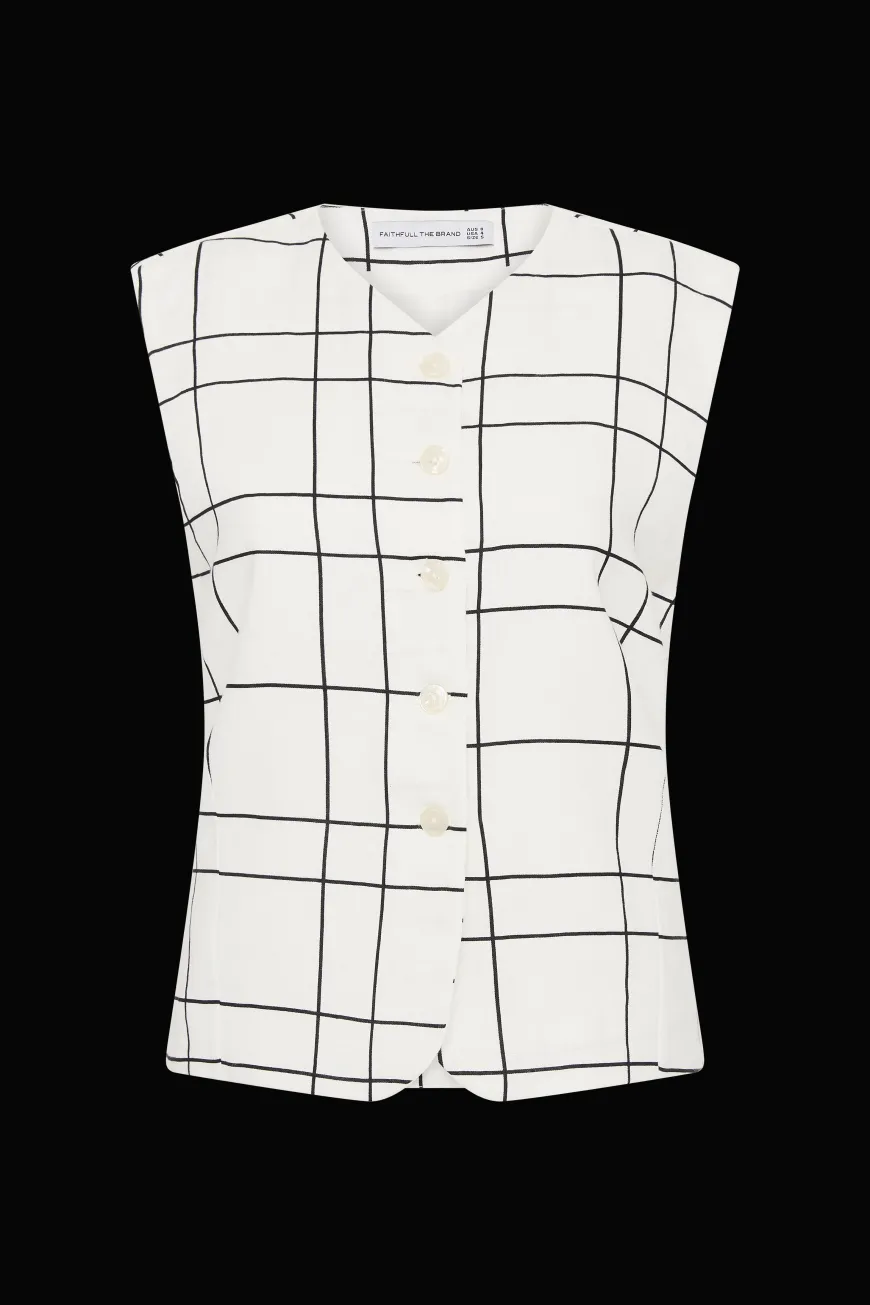 Genio Vest Letizia Check White