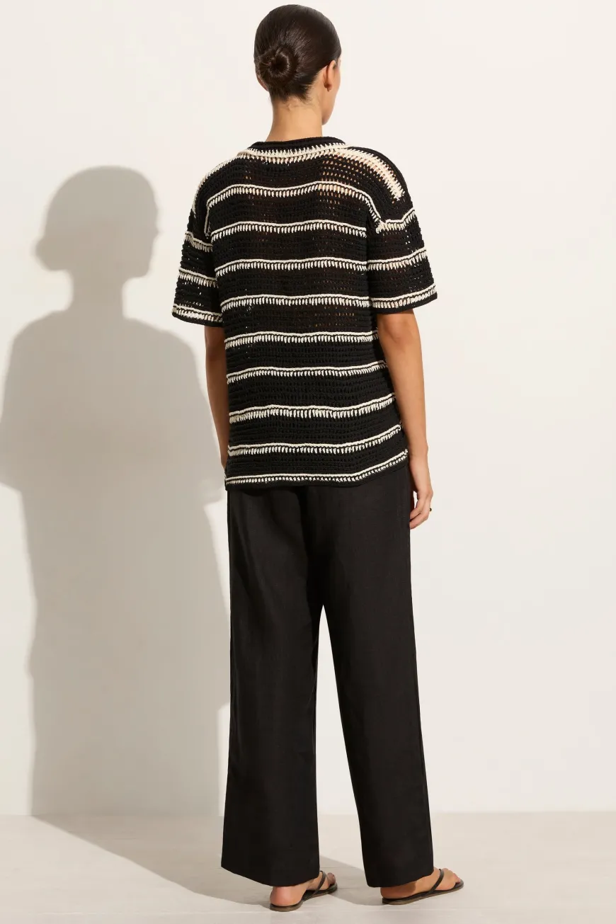 Gioia Handmade Crochet Shirt Black/Off White