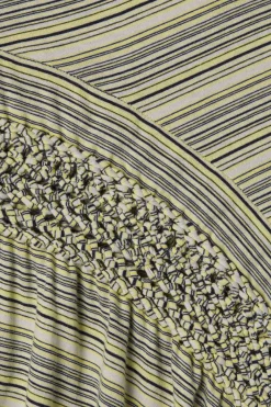 Hyeres Midi Dress Lemon Navy Stripe