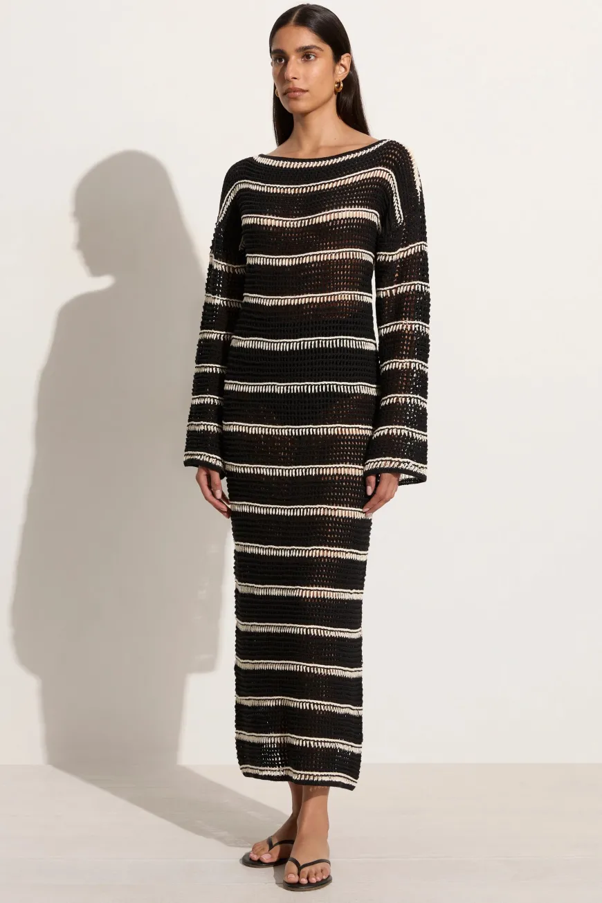 Jesolo Crochet Dress Black/Off White