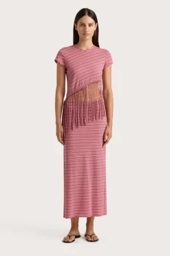 Maceio T-Shirt Vermillion Stripe