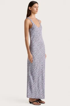 Olivia Maxi Dress Amaryllis Floral Blue