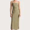 Rosas Midi Dress Oliander Khaki