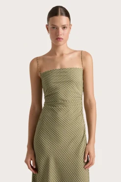 Rosas Midi Dress Oliander Khaki