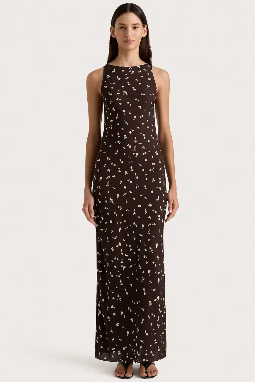Silya Maxi Dress Clover Brown