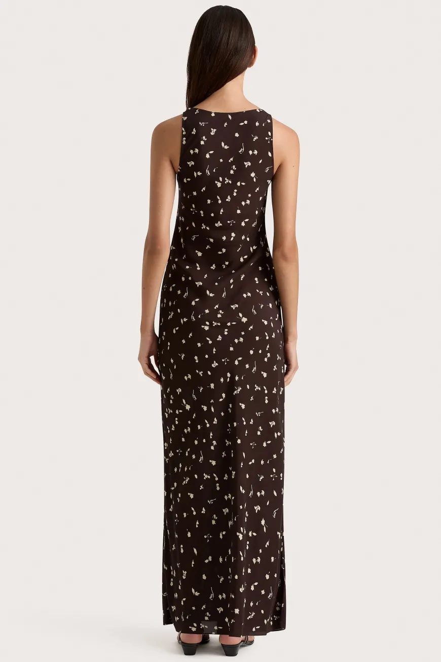 Silya Maxi Dress Clover Brown