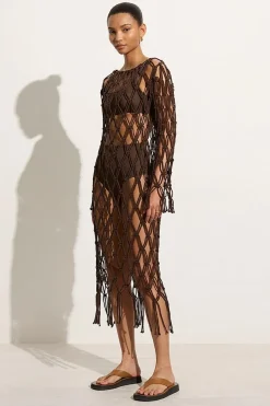 Sintra Macrame Dress Chocolate - Final Sale