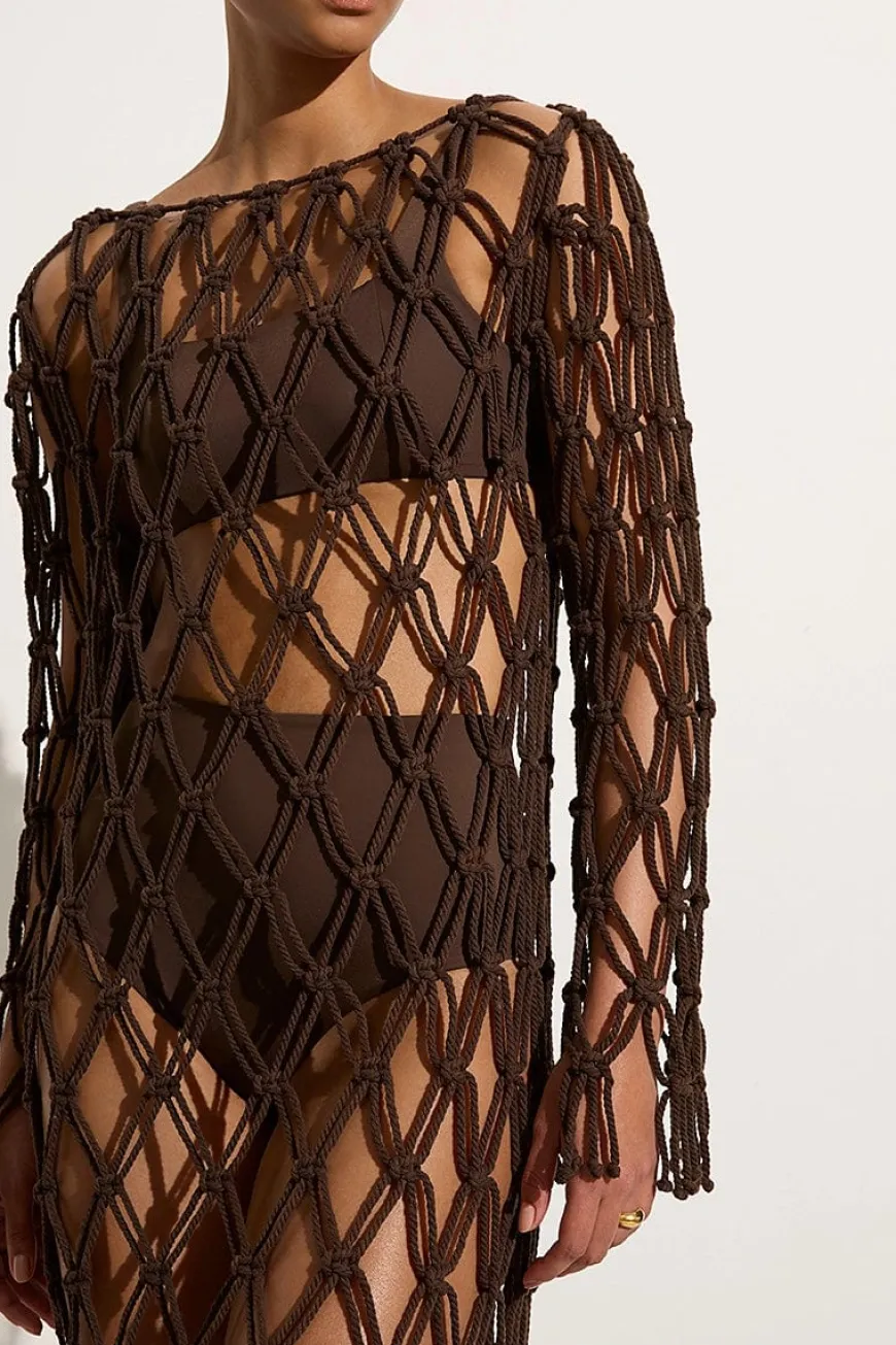 Sintra Macrame Dress Chocolate - Final Sale